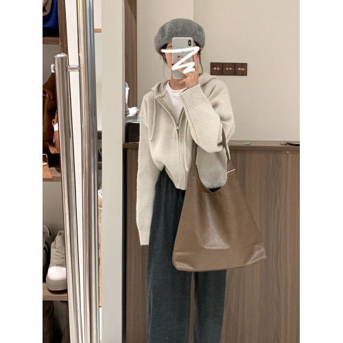 冬季慵懶風拉鍊連帽毛衣外套女秋冬2025新款韓系寬松針織開衫上衣 冬季慵懶風拉鍊連帽毛衣外套女秋冬2025新款韓系寬松針織開衫上衣