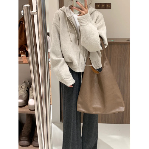 冬季慵懶風拉鍊連帽毛衣外套女秋冬2025新款韓系寬松針織開衫上衣 冬季慵懶風拉鍊連帽毛衣外套女秋冬2025新款韓系寬松針織開衫上衣