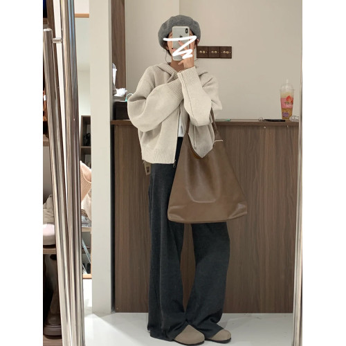 冬季慵懶風拉鍊連帽毛衣外套女秋冬2025新款韓系寬松針織開衫上衣 冬季慵懶風拉鍊連帽毛衣外套女秋冬2025新款韓系寬松針織開衫上衣