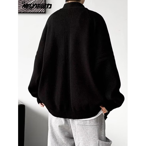 NELY小尼力秋冬慵懶風簡約百搭拉鍊立領毛衣男女休閒情侶針織開衫 NELY小尼力秋冬慵懶風簡約百搭拉鍊立領毛衣男女休閒情侶針織開衫