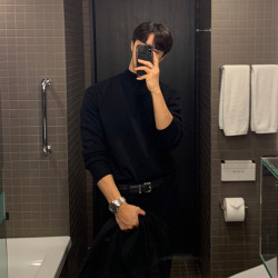 秋冬高級感半高領毛衣男韓版寬松休閒純色中領針織打底衫長袖內搭