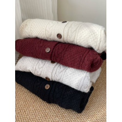 LINAN自製 秋冬新款超洋氣海軍領俏皮減齡開衫保暖毛衣