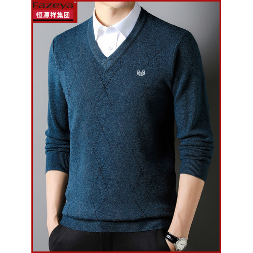 秋冬新款男士V領羊毛衫加厚抗起球雞心領毛線衣爸休閒保暖打底衫 秋冬新款男士V領羊毛衫加厚抗起球雞心領毛線衣爸休閒保暖打底衫