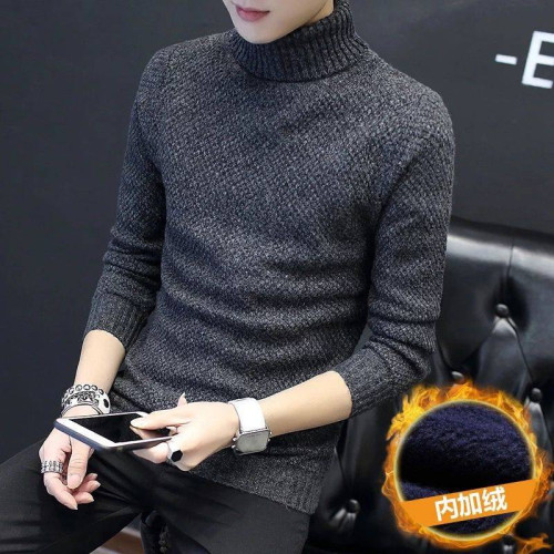 高領毛衣男加絨加厚新款冬季男士秋裝上衣修身翻領休閒打底針織衫 高領毛衣男加絨加厚新款冬季男士秋裝上衣修身翻領休閒打底針織衫