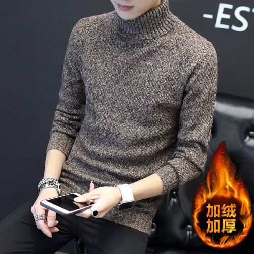 高領毛衣男加絨加厚新款冬季男士秋裝上衣修身翻領休閒打底針織衫 高領毛衣男加絨加厚新款冬季男士秋裝上衣修身翻領休閒打底針織衫