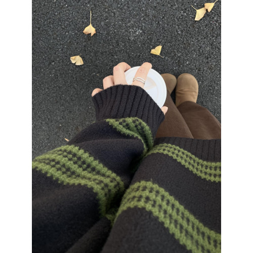 韓系條紋毛衣女秋冬松弛感休閒寬松慵懶風高級感軟糯內搭針織上衣 韓系條紋毛衣女秋冬松弛感休閒寬松慵懶風高級感軟糯內搭針織上衣