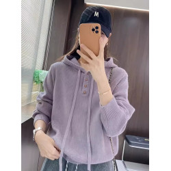 大碼女裝連帽套頭毛衣針織衫長袖秋季新款胖mm寬松顯瘦內搭小上衣