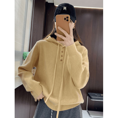 大碼女裝連帽套頭毛衣針織衫長袖秋季新款胖mm寬松顯瘦內搭小上衣 大碼女裝連帽套頭毛衣針織衫長袖秋季新款胖mm寬松顯瘦內搭小上衣