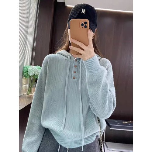 大碼女裝連帽套頭毛衣針織衫長袖秋季新款胖mm寬松顯瘦內搭小上衣 大碼女裝連帽套頭毛衣針織衫長袖秋季新款胖mm寬松顯瘦內搭小上衣