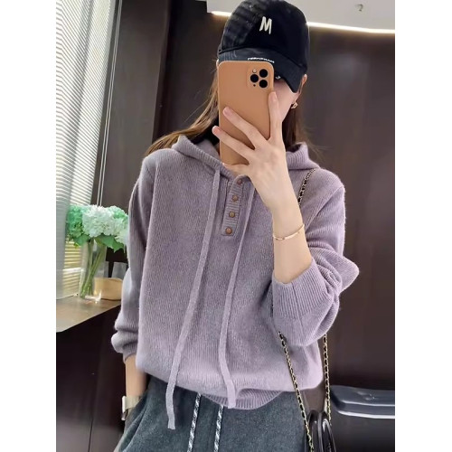 大碼女裝連帽套頭毛衣針織衫長袖秋季新款胖mm寬松顯瘦內搭小上衣 大碼女裝連帽套頭毛衣針織衫長袖秋季新款胖mm寬松顯瘦內搭小上衣