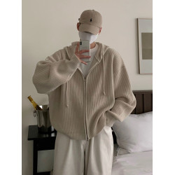 MRCYC慵懶風連帽針織衫外套男秋冬季通勤穿搭韓系寬松高級感毛衣