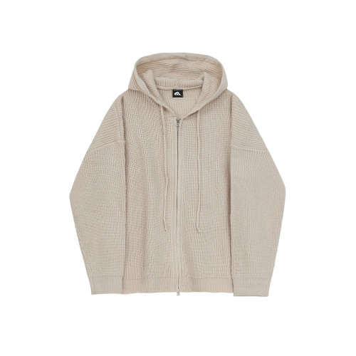 MRCYC慵懶風連帽針織衫外套男秋冬季通勤穿搭韓系寬松高級感毛衣