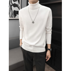 秋冬黑色高領毛衣男慵懶風內搭男士加厚毛線冬季翻領打底針織衫男