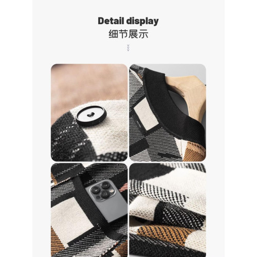 小衆設計高級感毛衣外套男不規則個性拼色迷彩秋季外穿開衫針織衫