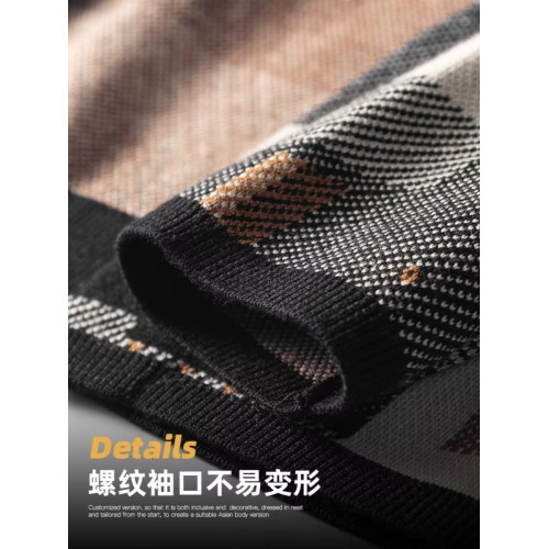 小衆設計高級感毛衣外套男不規則個性拼色迷彩秋季外穿開衫針織衫