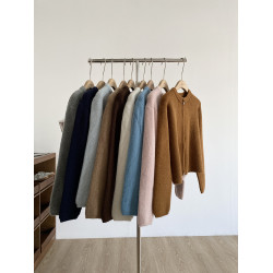 2025冬季新款韓版時尚純色簡約百搭圓領毛衣女寬松顯瘦小衆上衣潮