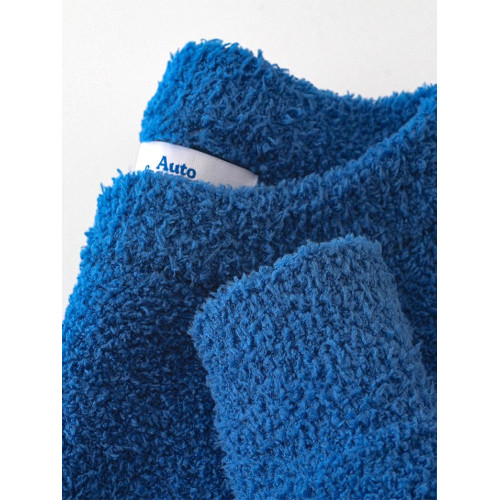 搭念重磅克萊因藍純色絨感套頭毛衣女寬松保暖打底針織衫男秋冬