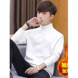 毛衣男士冬季2025新款韓版潮流加絨加厚半高領秋冬裝打底針織衫線