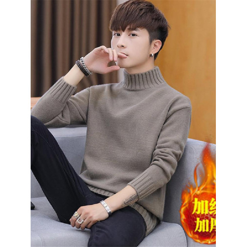 毛衣男士冬季2025新款韓版潮流加絨加厚半高領秋冬裝打底針織衫線