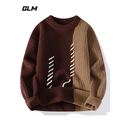 GLM秋冬新款圓領新年紅氛圍感安哥拉紅色本命馬年春節毛衣 男女