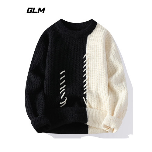 GLM秋冬新款圓領新年紅氛圍感安哥拉紅色本命馬年春節毛衣 男女