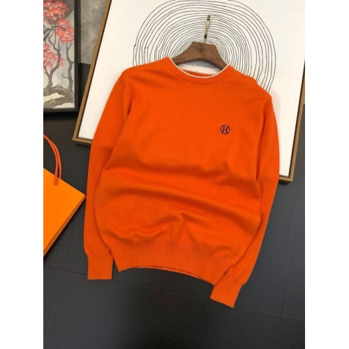 歐洲站秋冬新款輕奢潮流針織圓領上衣男士刺綉修身百搭休閒打底衫