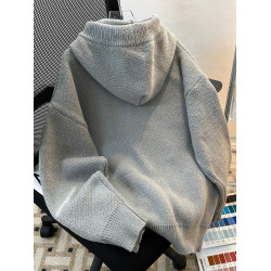 冬季cleanfit套頭加厚毛衣外套男女高級感連帽針織衫韓系穿搭上衣