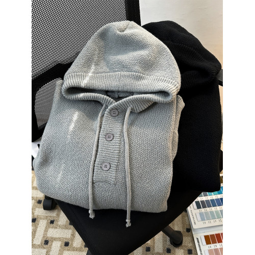 冬季cleanfit套頭加厚毛衣外套男女高級感連帽針織衫韓系穿搭上衣