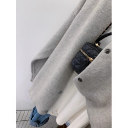 灰色浣熊絨毛衣外套女裝秋冬季懶風外穿歐貨針織開衫2025新款上衣