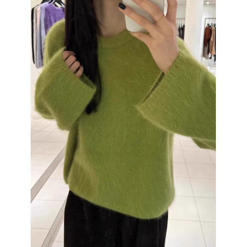 奶fufu慵懶紫色仿水貂絨毛衣冬季女2025新款寬松超好看內搭針織衫