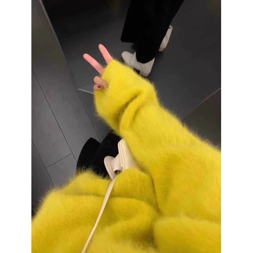 奶fufu慵懶紫色仿水貂絨毛衣冬季女2025新款寬松超好看內搭針織衫