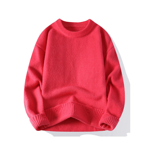 果綠色純色針織衫休閒帥氣毛衣男打底衫青少年學生秋冬季圓領線衣 果綠色純色針織衫休閒帥氣毛衣男打底衫青少年學生秋冬季圓領線衣