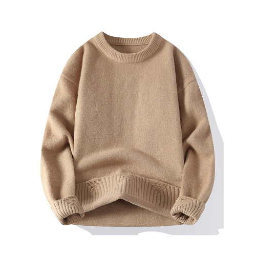 果綠色純色針織衫休閒帥氣毛衣男打底衫青少年學生秋冬季圓領線衣 果綠色純色針織衫休閒帥氣毛衣男打底衫青少年學生秋冬季圓領線衣