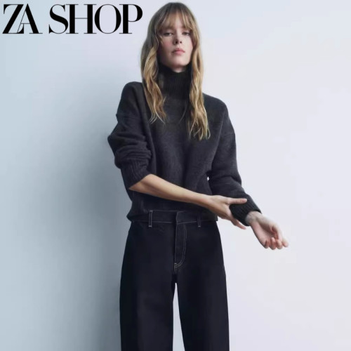 2024秋冬新品女裝軟質基本款高領長袖平針毛衣針織衫 2142170