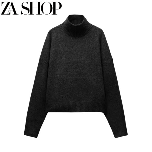 2024秋冬新品女裝軟質基本款高領長袖平針毛衣針織衫 2142170