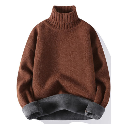 高領毛衣男女2025秋冬新款日系慵懶風情侶白色打底針織衫潮半高領