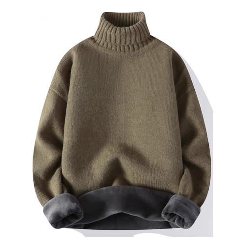 高領毛衣男女2025秋冬新款日系慵懶風情侶白色打底針織衫潮半高領