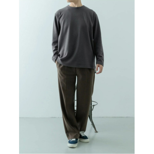 日單品牌男裝秋冬新款簡單休閒百搭圓領坑條磨毛針織衫衛衣31406