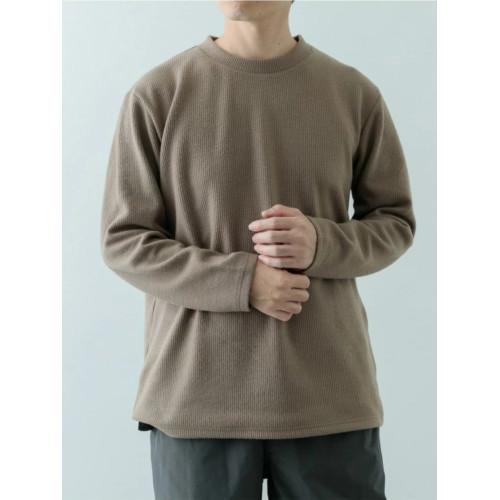 日單品牌男裝秋冬新款簡單休閒百搭圓領坑條磨毛針織衫衛衣31406