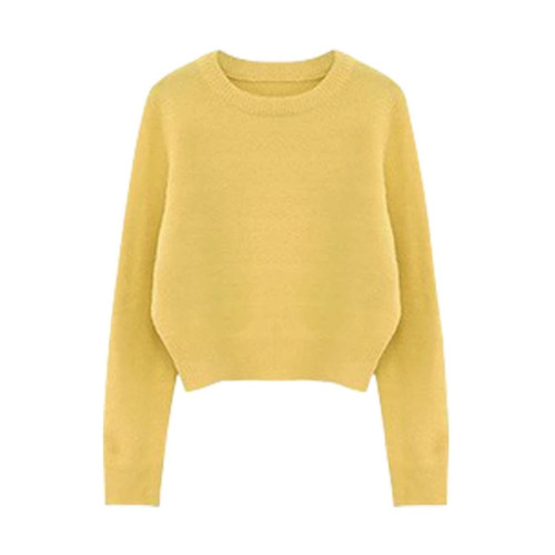 秋冬毛衣女2025爆款軟糯慵懶風別致奶系穿搭黃色針織衫上衣