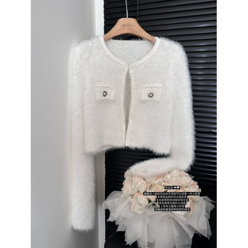 Hoy oh 獨衣無二 韓國小衆設計感ins小香風貴氣短款針織短款外套