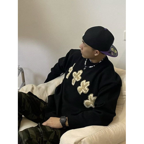 韓國買手貨高級高街十字架塗鴉毛衣男女款復古小衆嘻哈情侶針織衫 韓國買手貨高級高街十字架塗鴉毛衣男女款復古小衆嘻哈情侶針織衫