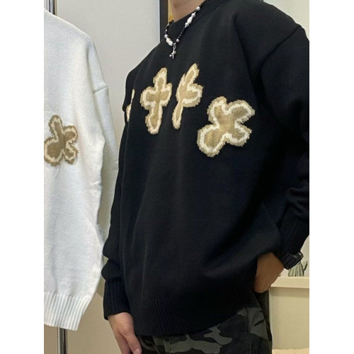 韓國買手貨高級高街十字架塗鴉毛衣男女款復古小衆嘻哈情侶針織衫 韓國買手貨高級高街十字架塗鴉毛衣男女款復古小衆嘻哈情侶針織衫