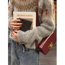 北歐風費爾島復古藍色提花毛衣女秋冬寬松慵懶針織外穿浣熊絨上衣