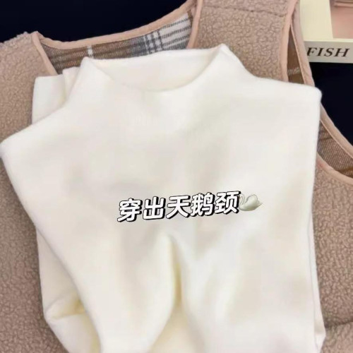 獨特奶藍色打底衫半高領內搭女秋冬2025款顯白超好看針織毛衣上衣