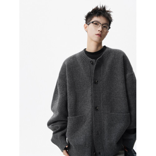 美式復古開衫毛衣男冬季潮牌慵懶風情侶針織衫高街大口袋休閒外套