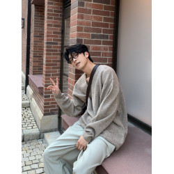 Hualun冬季打底毛衣男款內搭老錢風長袖針織衫cleanfit男羊毛上衣