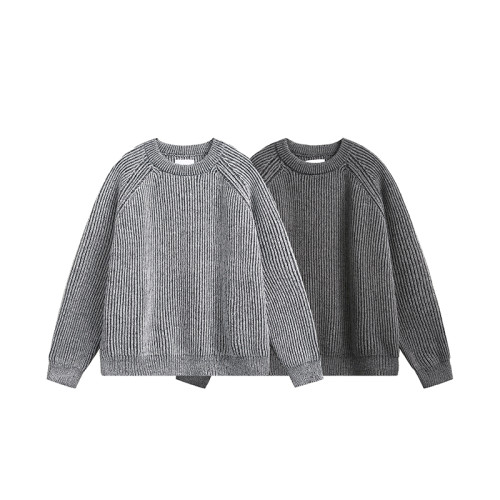 美式街頭做舊條紋短款毛衣慵懶高級感男寬松潮流針織衫圓領線衫潮