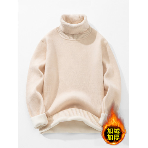 高領毛衣男冬季大碼加絨加厚黑色保暖打底衫胖子加肥加大300斤