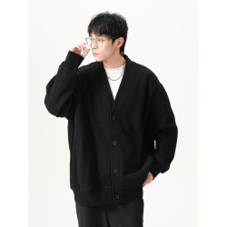 400G重磅開衫外套男秋季潮牌高級感慵懶針織毛衣寬松百搭休閒上衣